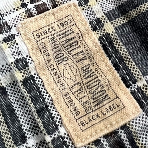 HARLEY-DAVIDSON Men’s Slim Fit Short Sleeve Plaid Biker Shirt Bikercore Size XL - Picture 9 of 13